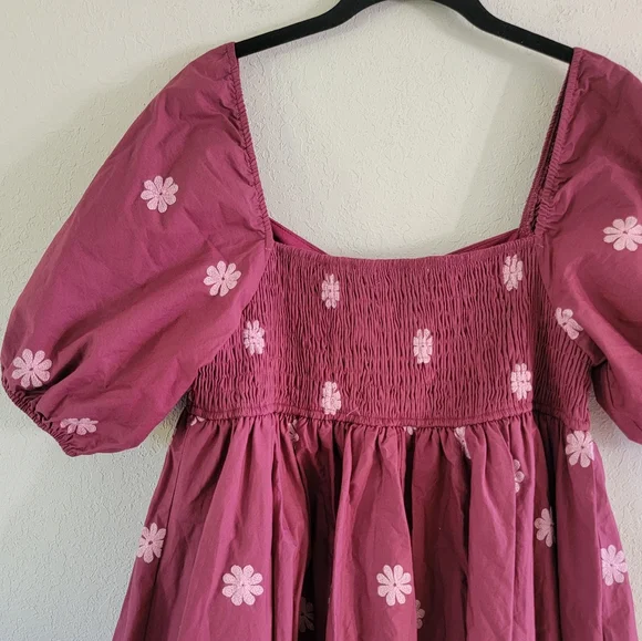 ALTAR'D STATE Crush Berry Puff Sleeve Mini Dress L. - Picture 6 of 9